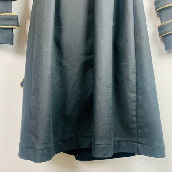 Marciano Luxury Gold Piped Black Trench Dress Coat - Picture 11 of 15